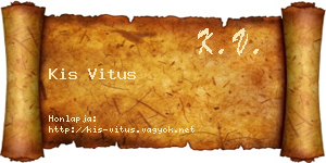 Kis Vitus névjegykártya